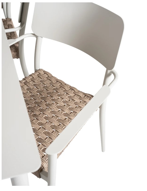 Alicante karmstol ljusgrå aluminium/natur