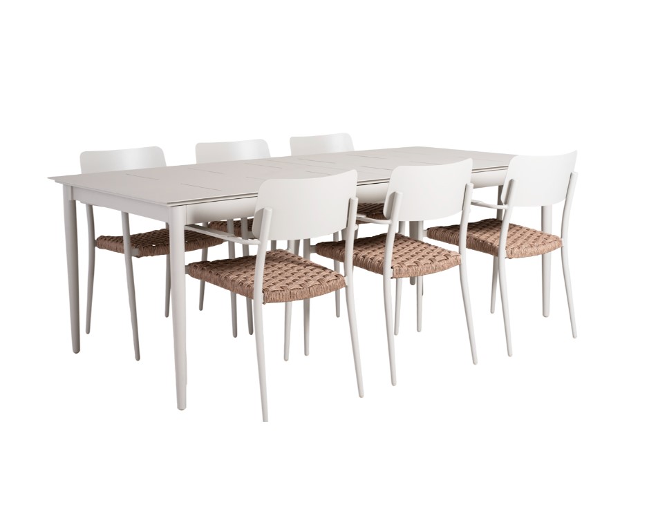 Alicante karmstol ljusgrå aluminium/natur