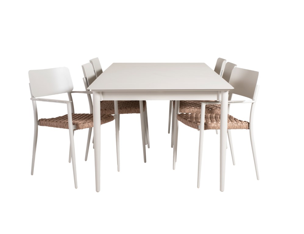 Alicante karmstol ljusgrå aluminium/natur