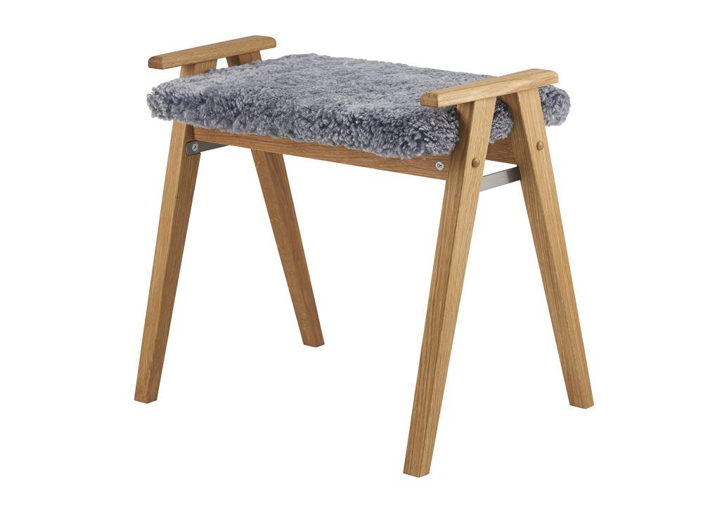 Alme Pall, Svartbetsad Ek / Fårskinn mörkgrå