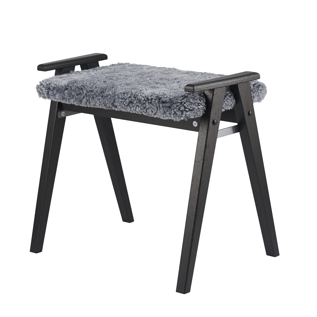 Alme Pall, Svartbetsad Ek / Fårskinn ljusgrå