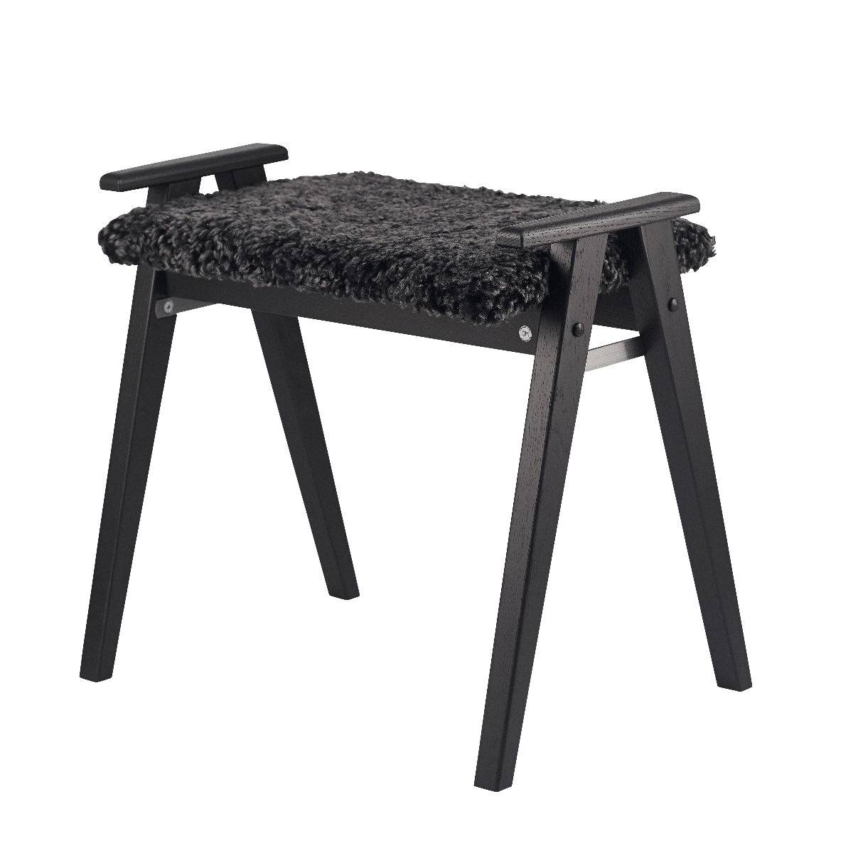 Alme Pall, Svartbetsad Ek / Fårskinn mörkgrå