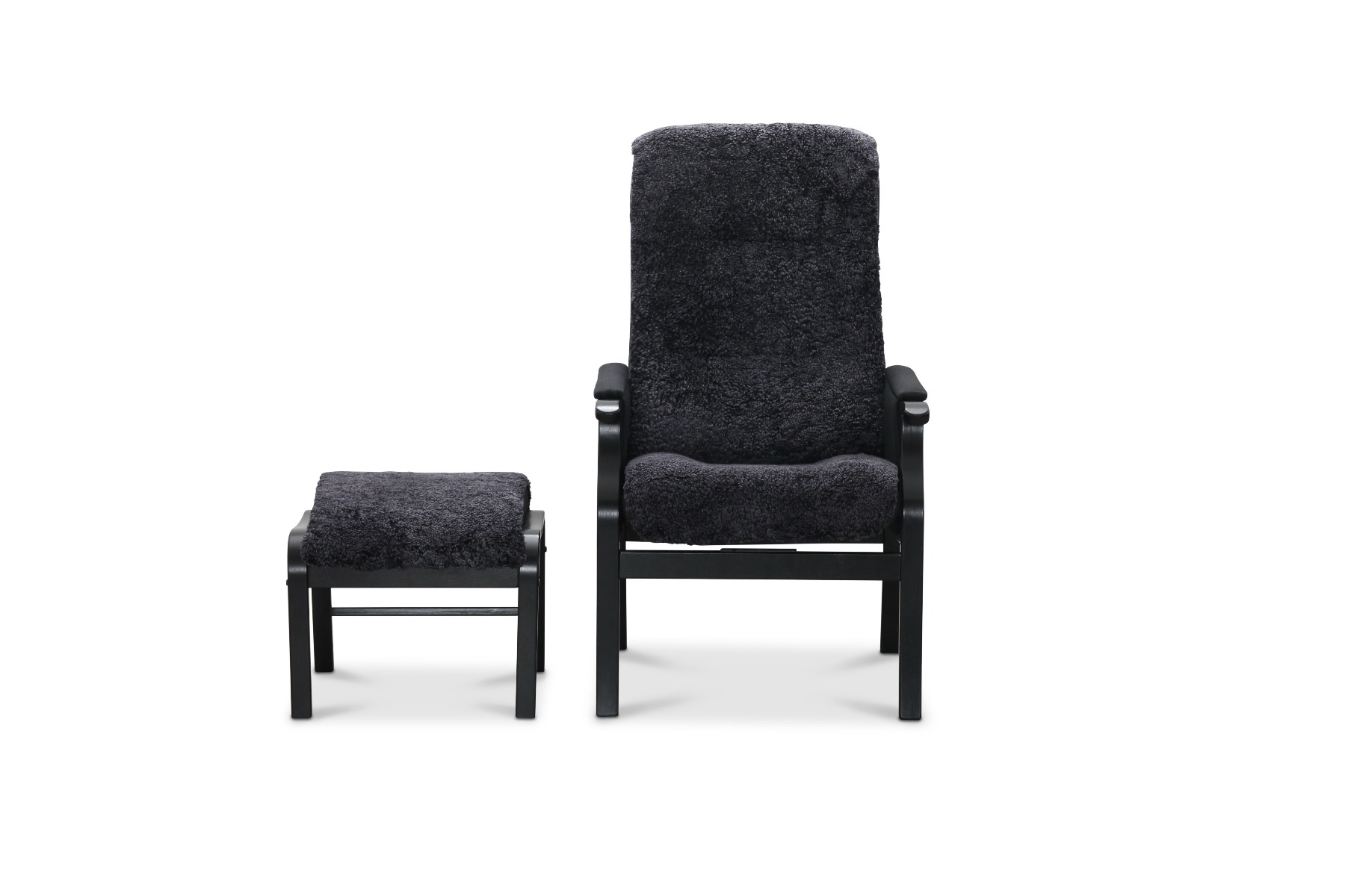 Bergen fåtölj & pall fårskinn