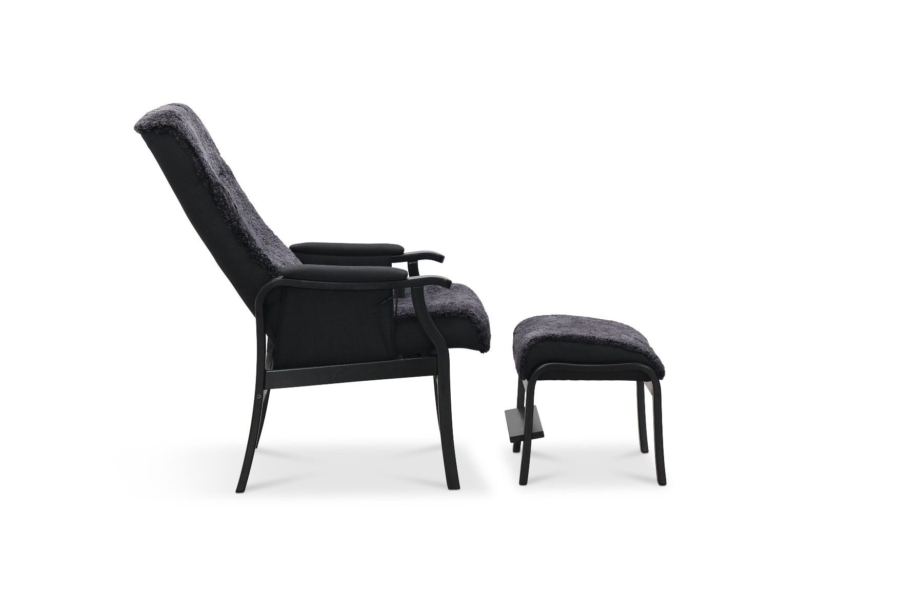 Bergen fåtölj & pall fårskinn