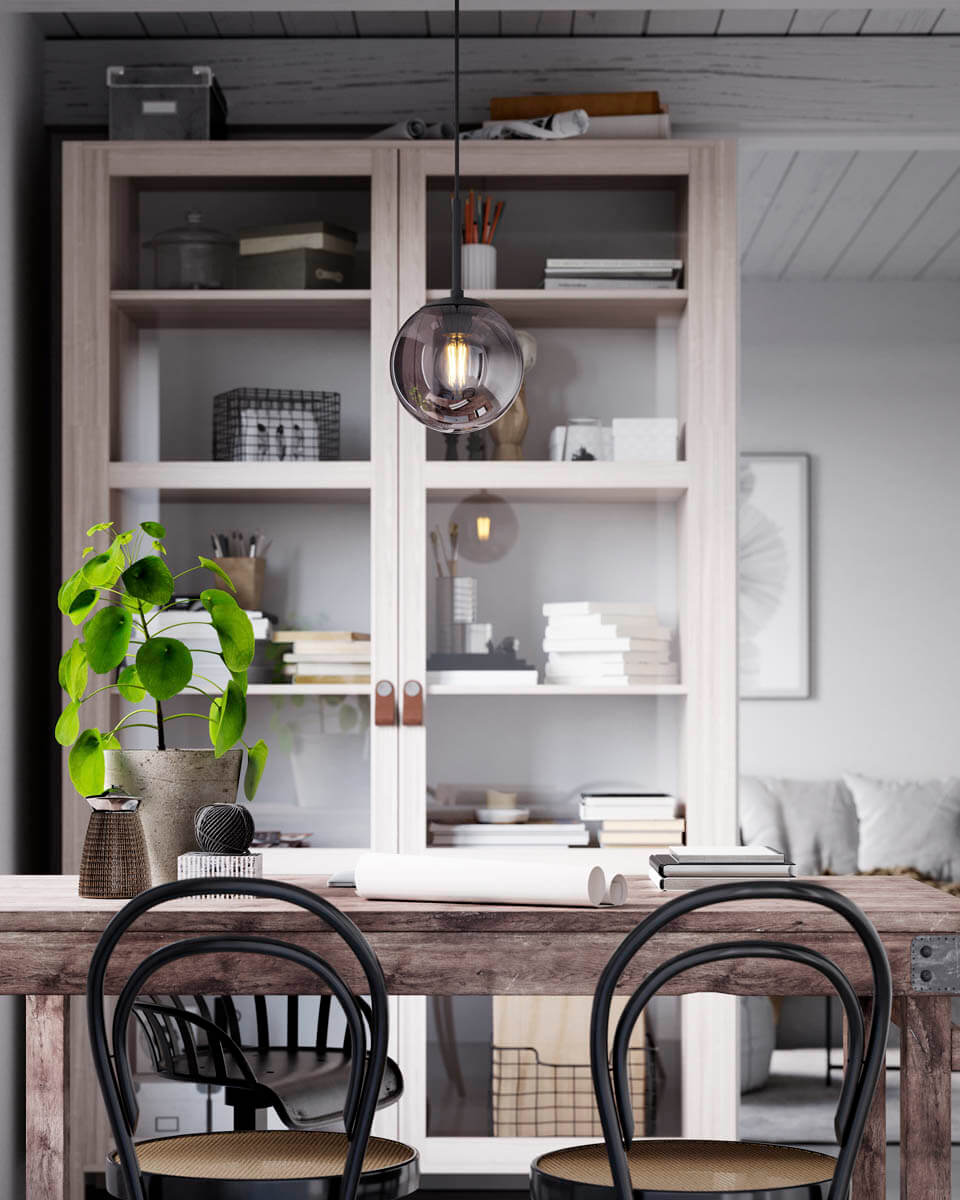 Boyle takplampa liten rökgrå