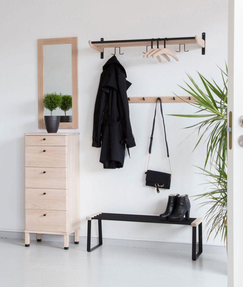 Cora Kroklist L49, Lackad Ek / Mattsvart stål