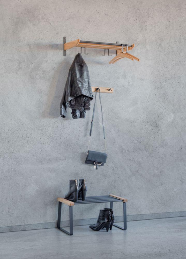 Cora Kroklist L49, Lackad Ek / Mattsvart stål