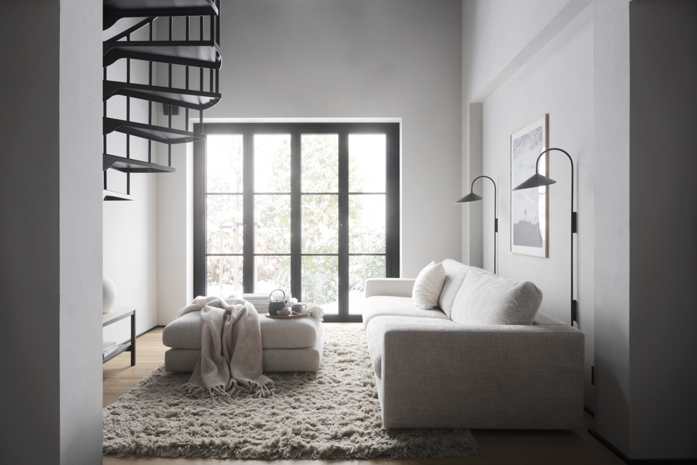 Duncan fotpall Ljusgrå