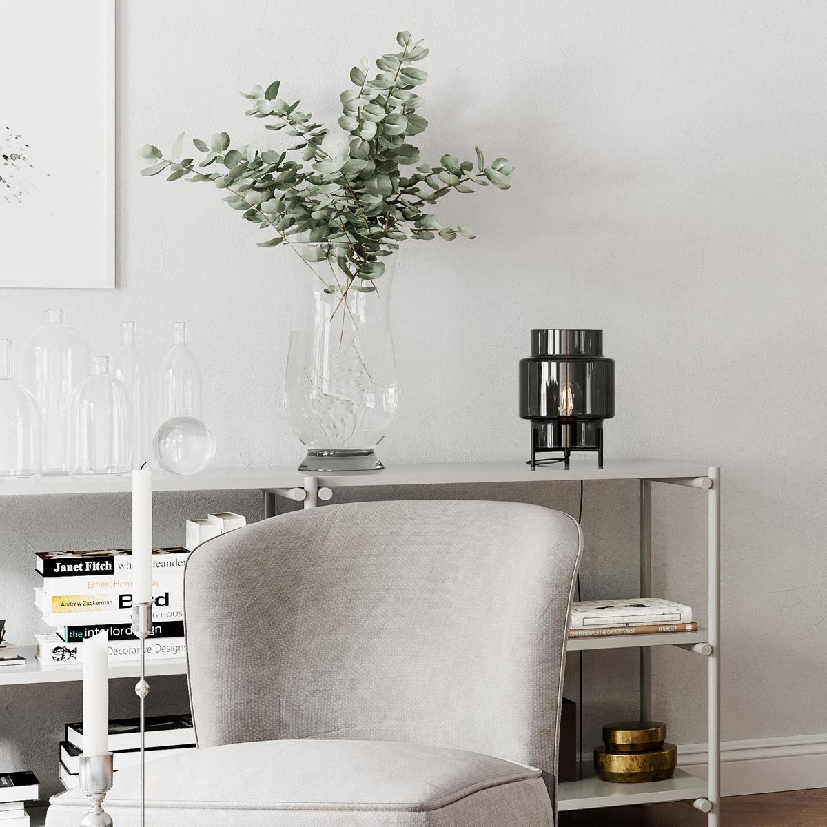 Ebbot bordslampa H29cm rökgrå