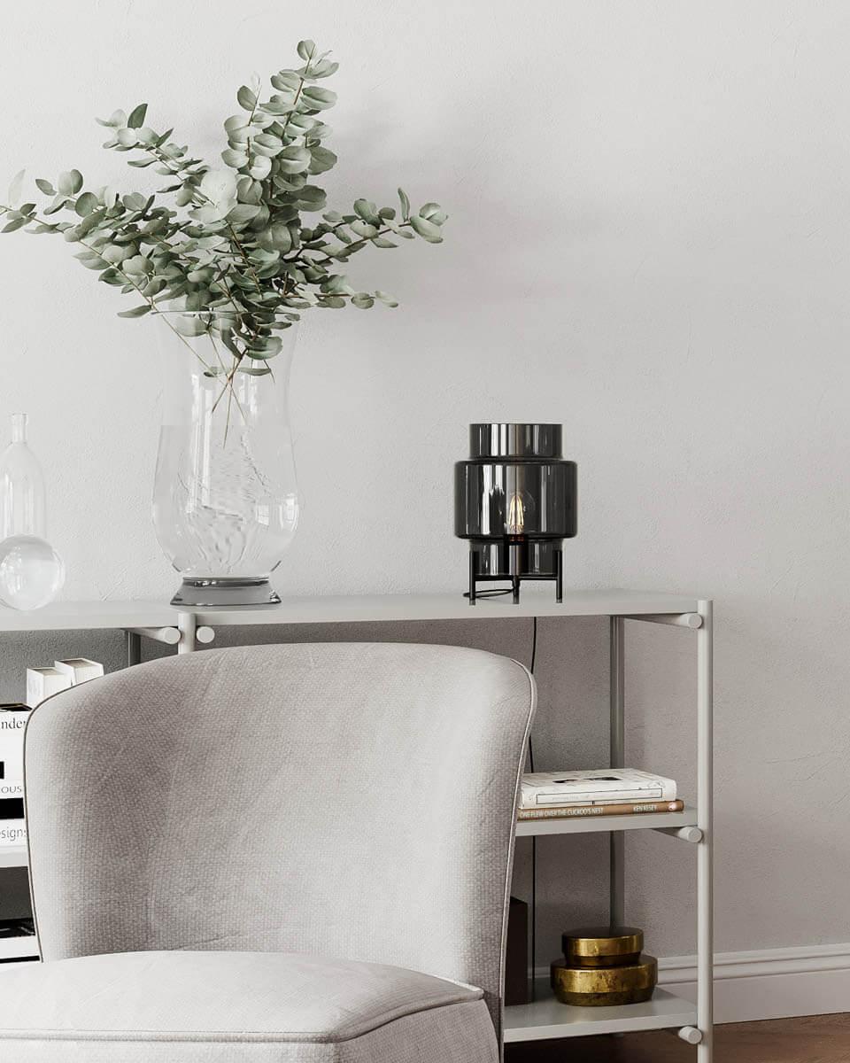 Ebbot bordslampa H29cm rökgrå