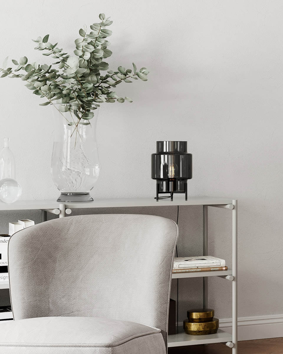 Ebbot bordslampa H29cm rökgrå