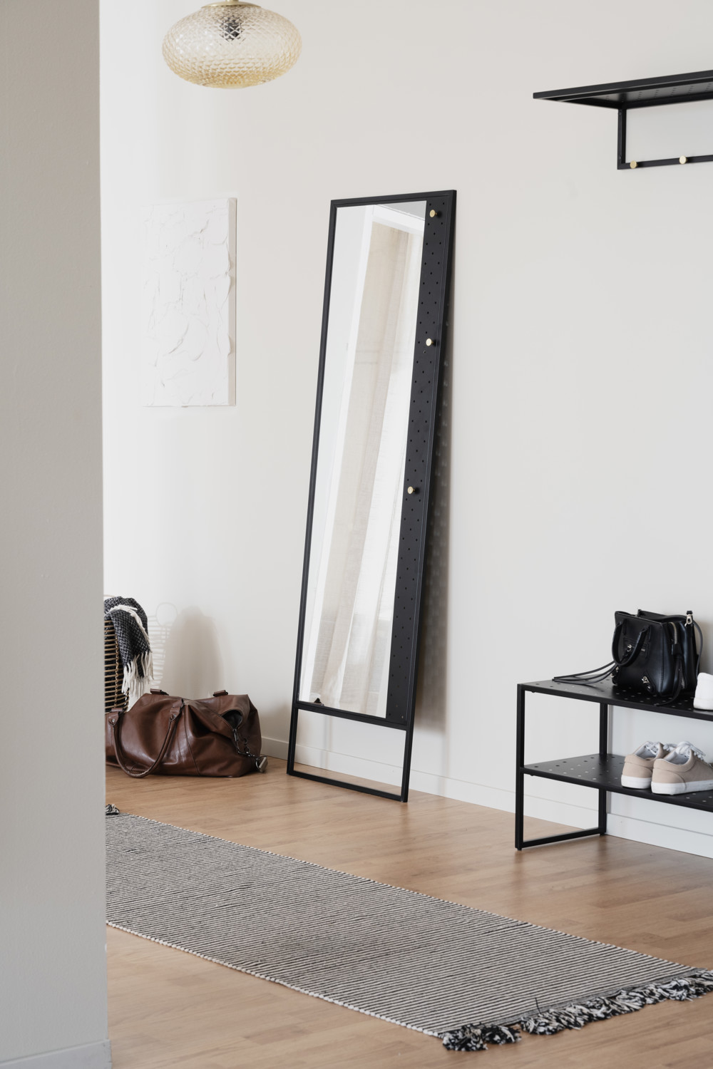 Malone Spegel, Svart/guld, 53x2x170 cm