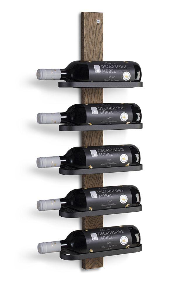 Mazzi Vinställ 10 fl, Lackad Ek / Mattsvart Stål