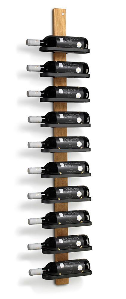 Mazzi Vinställ 10 fl, Oljad Ek / Mattsvart Stål