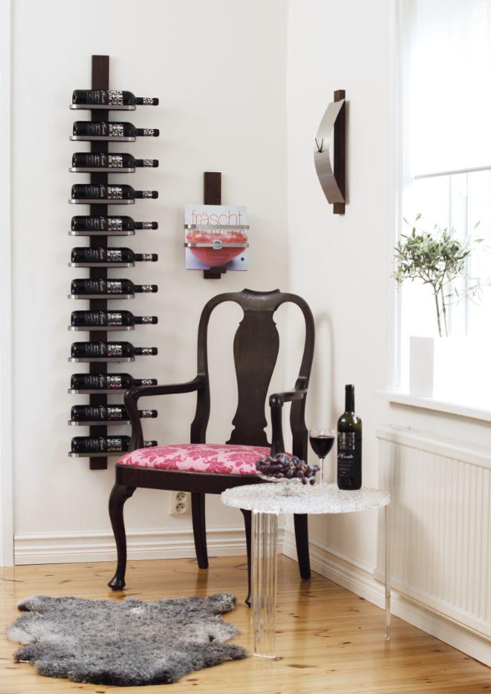 Mazzi Vinställ 10 fl, Oljad Ek / Slipat Stål