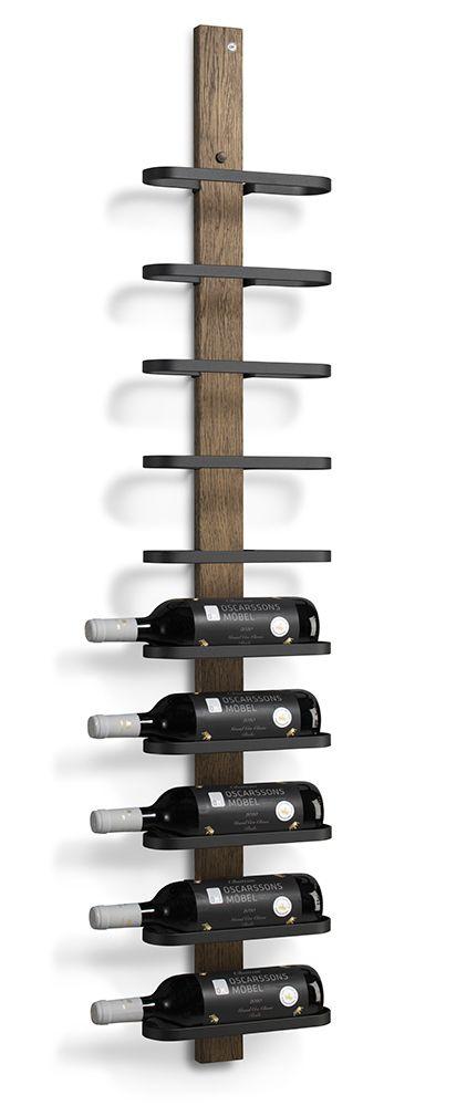 Mazzi Vinställ 10 fl,Rökt Ek / Mattsvart Stål