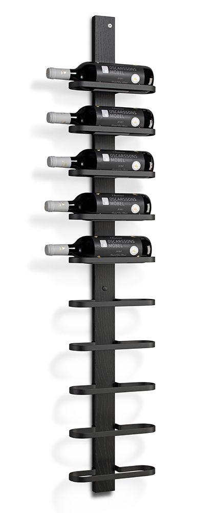 Mazzi Vinställ 10 fl, Svartbetsad Ek / Mattsvart Stål