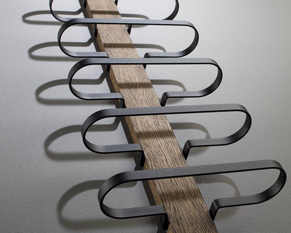 Mazzi Vinställ 10 fl, Svartbetsad Ek / Mattsvart Stål