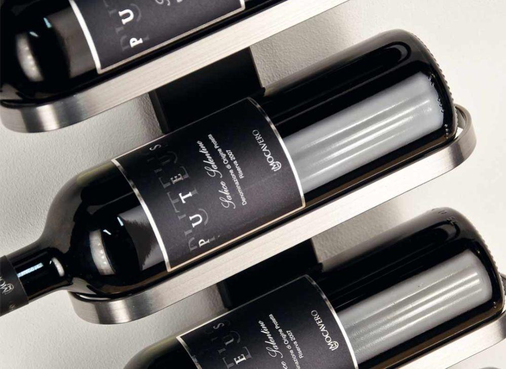 Mazzi Vinställ 10 fl, Vitlackad Björk / Slipat Stål