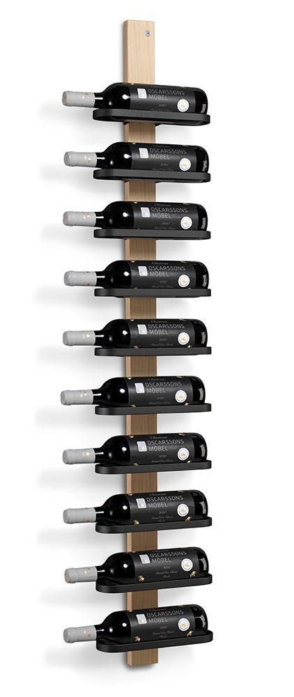 Mazzi Vinställ 10 fl, Vitoljad Ek / Mattsvart Stål