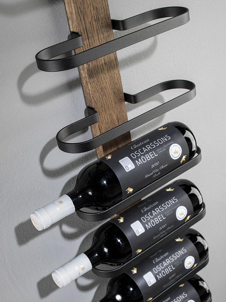 Mazzi Vinställ 10 fl, Vitoljad Ek / Mattsvart Stål