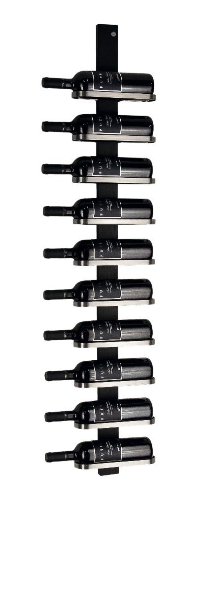 Mazzi Vinställ 10 fl, Svartbetsad Ek / Slipat Stål