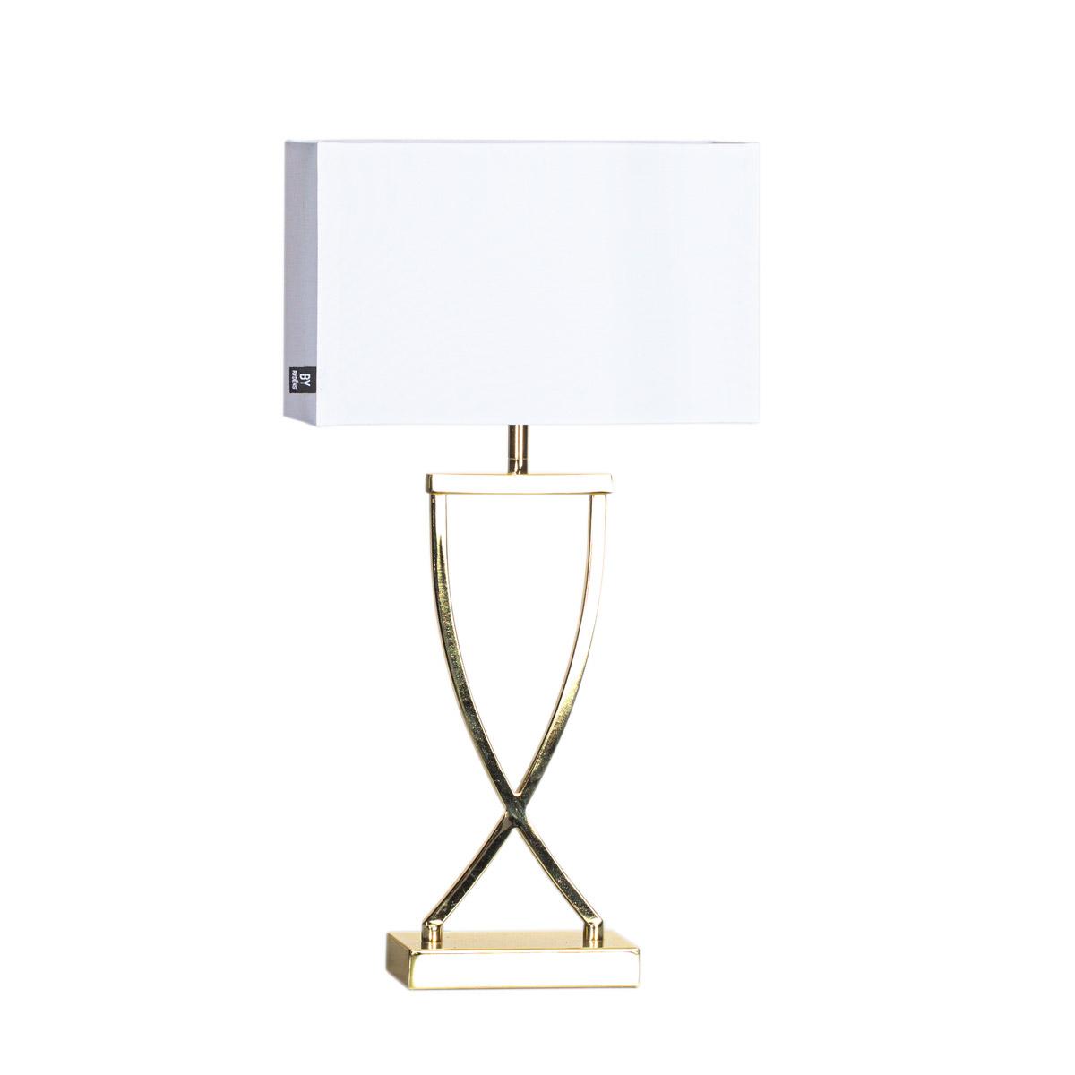 Omega bordslampa h52cm mässing/vit