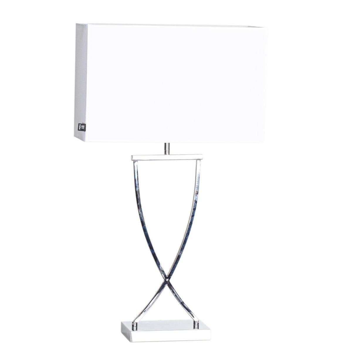 Omega bordslampa h69cm krom/vit