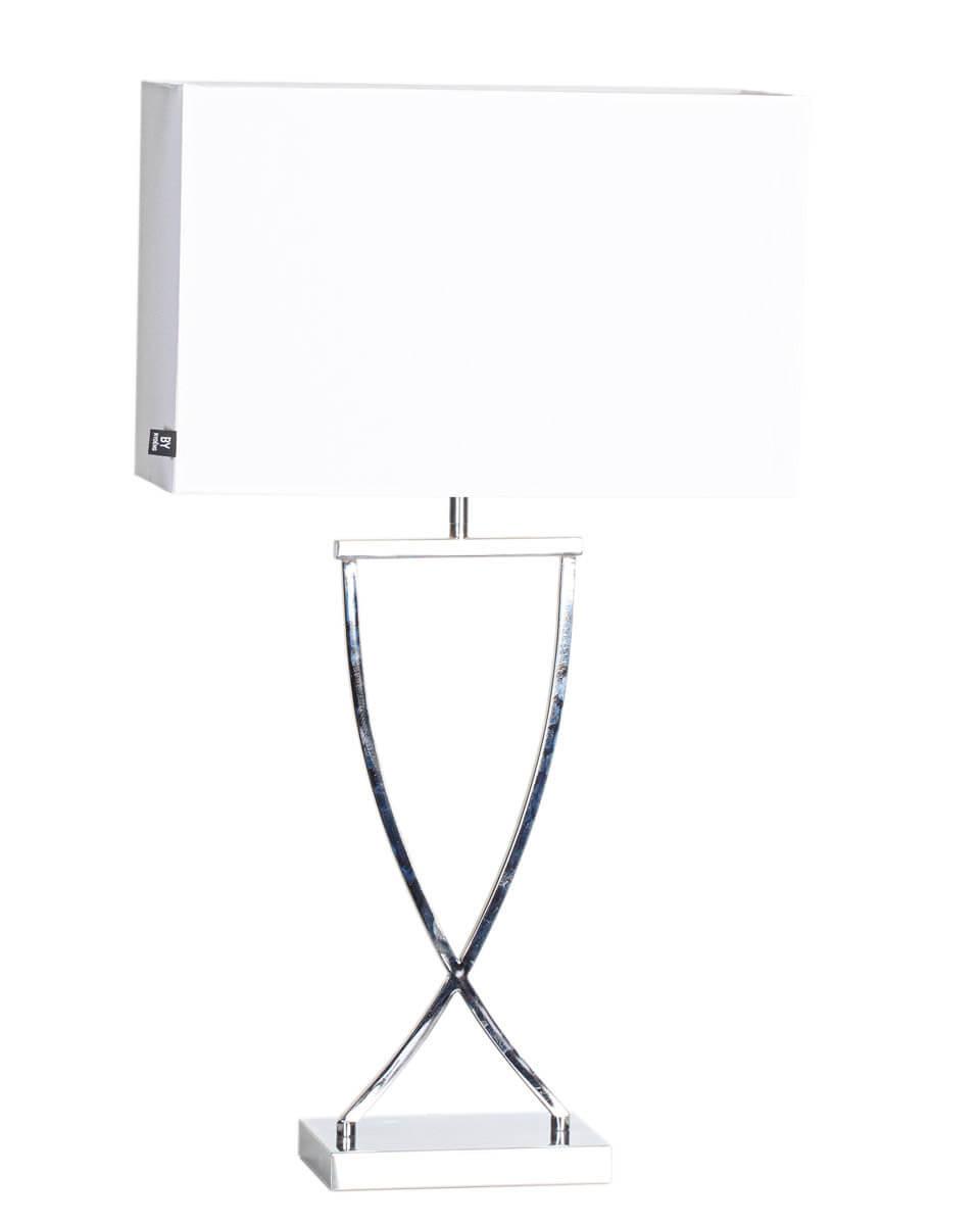 Omega bordslampa h69cm krom/vit