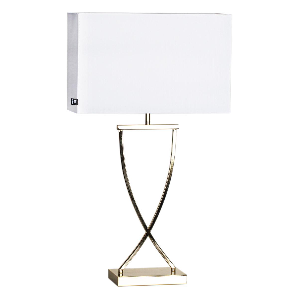 Omega bordslampa h69cm mässing/vit