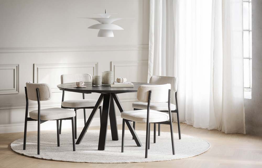 Paisley Stol, Beige/svart