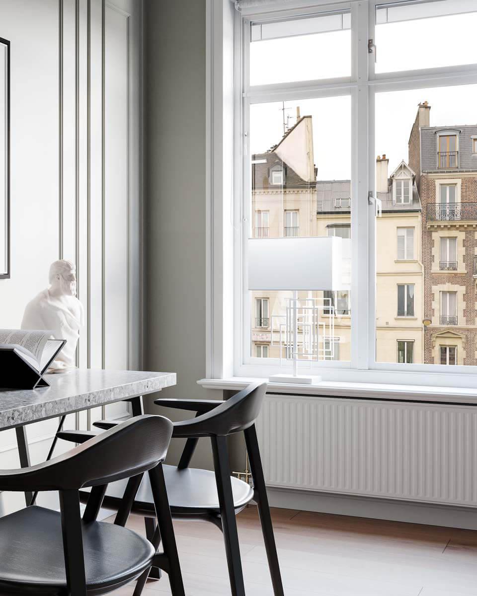 Paragon bordslampa H69cm matt vit