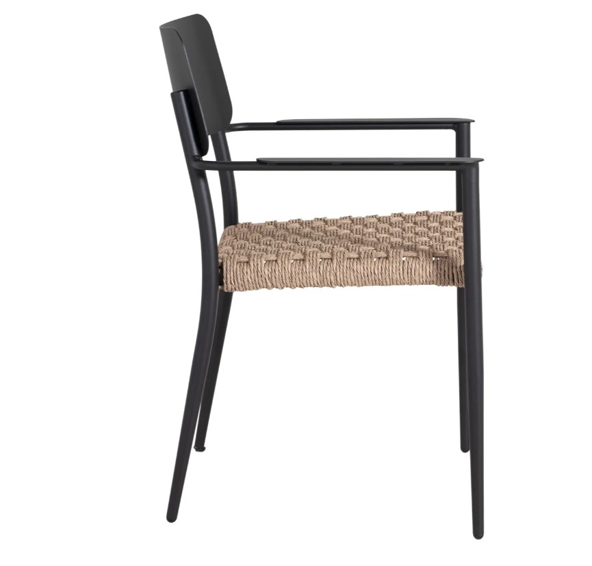 Alicante karmstol svart aluminium/natur