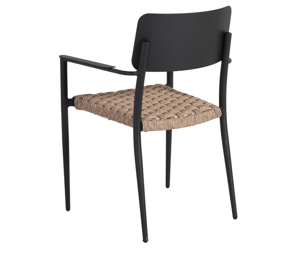Alicante karmstol svart aluminium/natur