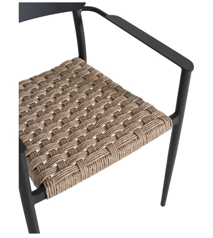 Alicante karmstol svart aluminium/natur