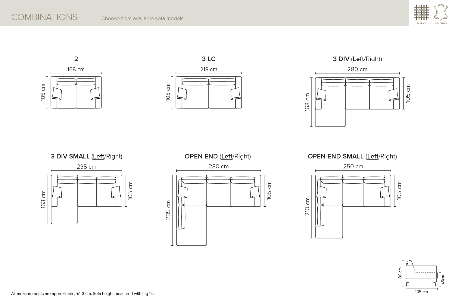 Trendline soffa Open end vänster