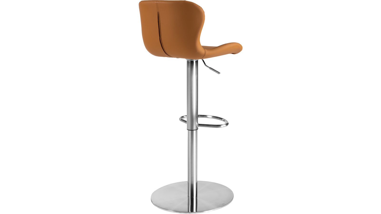 AKSEL Barstol i camel PU & borstat stål