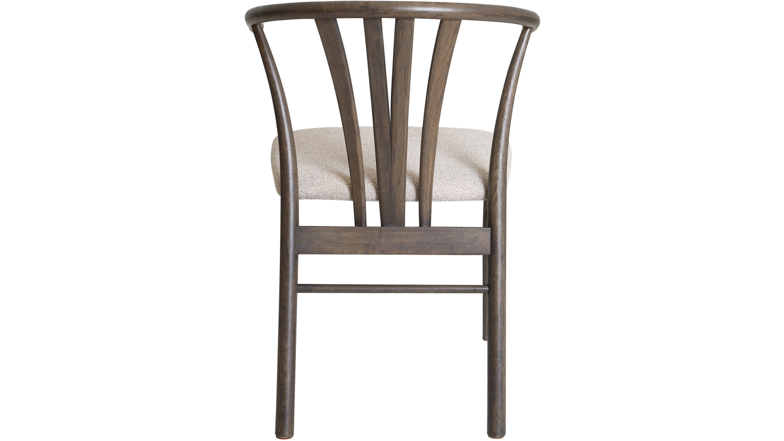 ARON Matstol i brunlackad ek, beige tyg