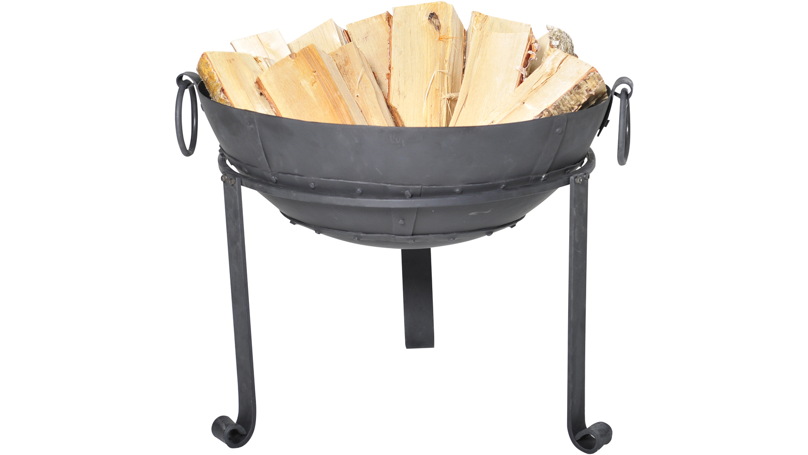 ASK eldningsfat m stativ, svart metall
