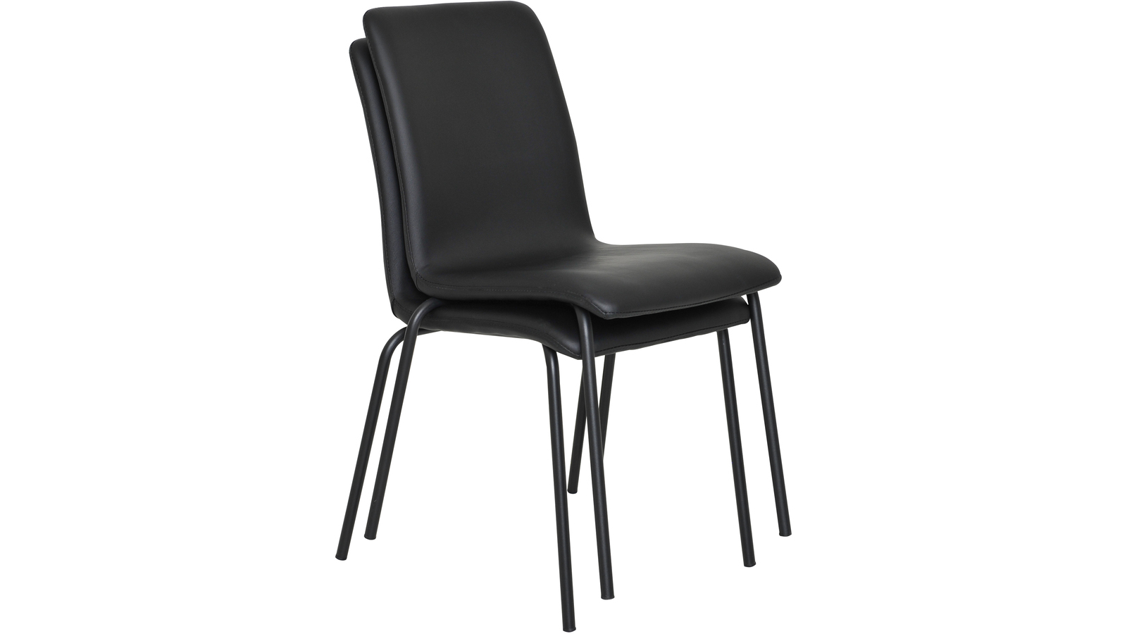 ISAK Stapelstol i svart konstskinn