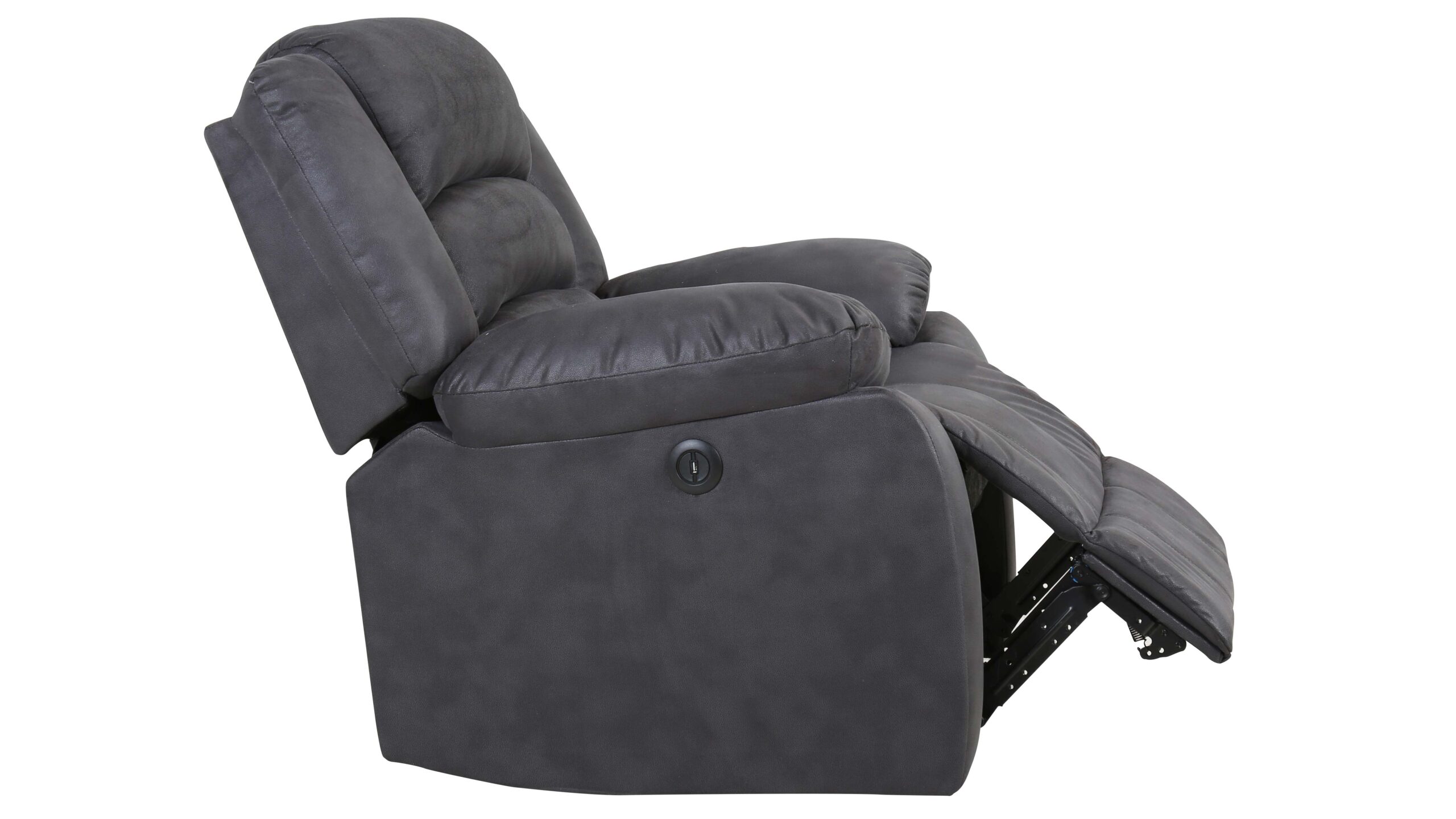 MAINE Reclinerfåtölj Tyg Lacey grå EL