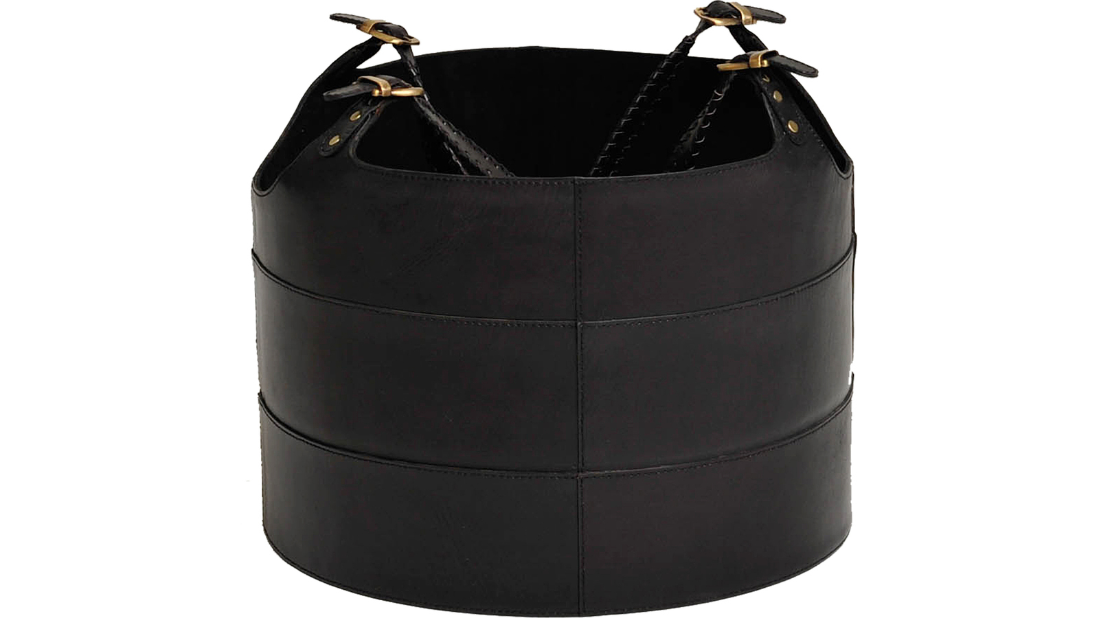 Modena Vedkorg i skinn med handtag