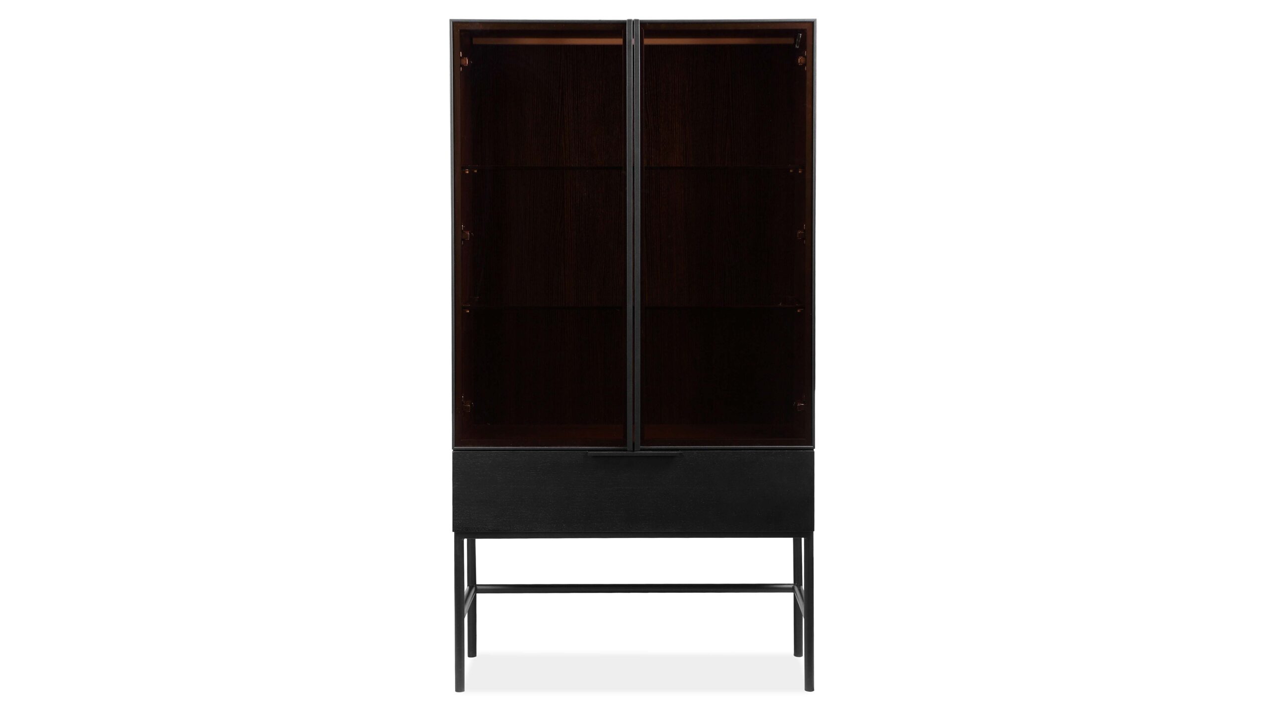 MONTERRY Vitrin 1 låd/2 dörr, svart ask