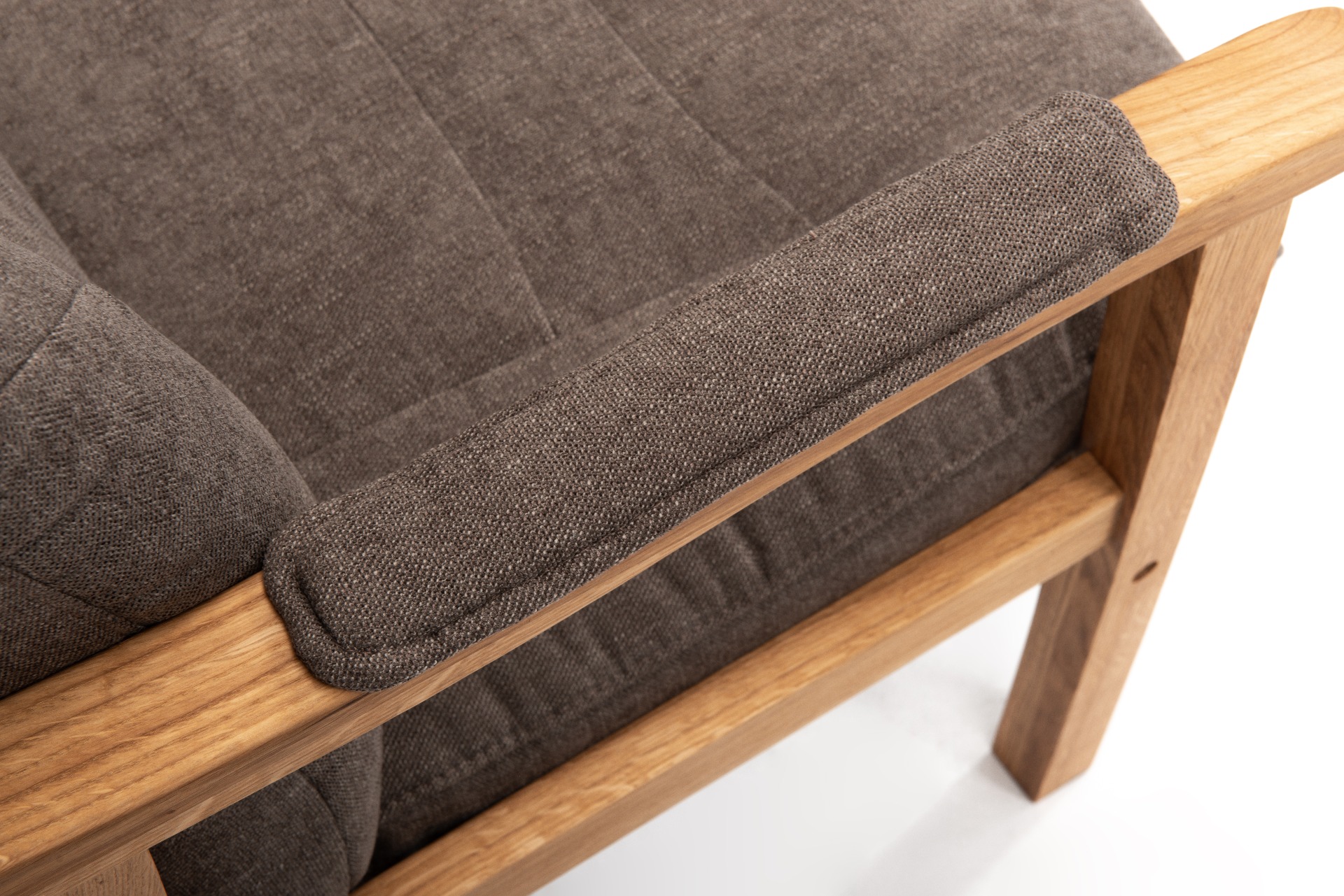 Otium fåtölj+pall ljusbrun hög