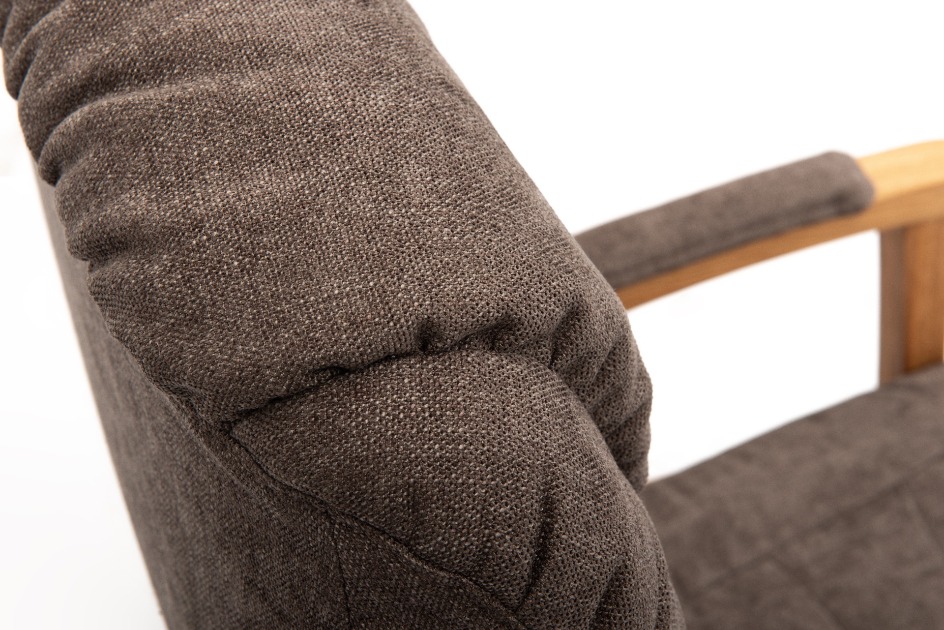 Otium fåtölj+pall ljusbrun hög