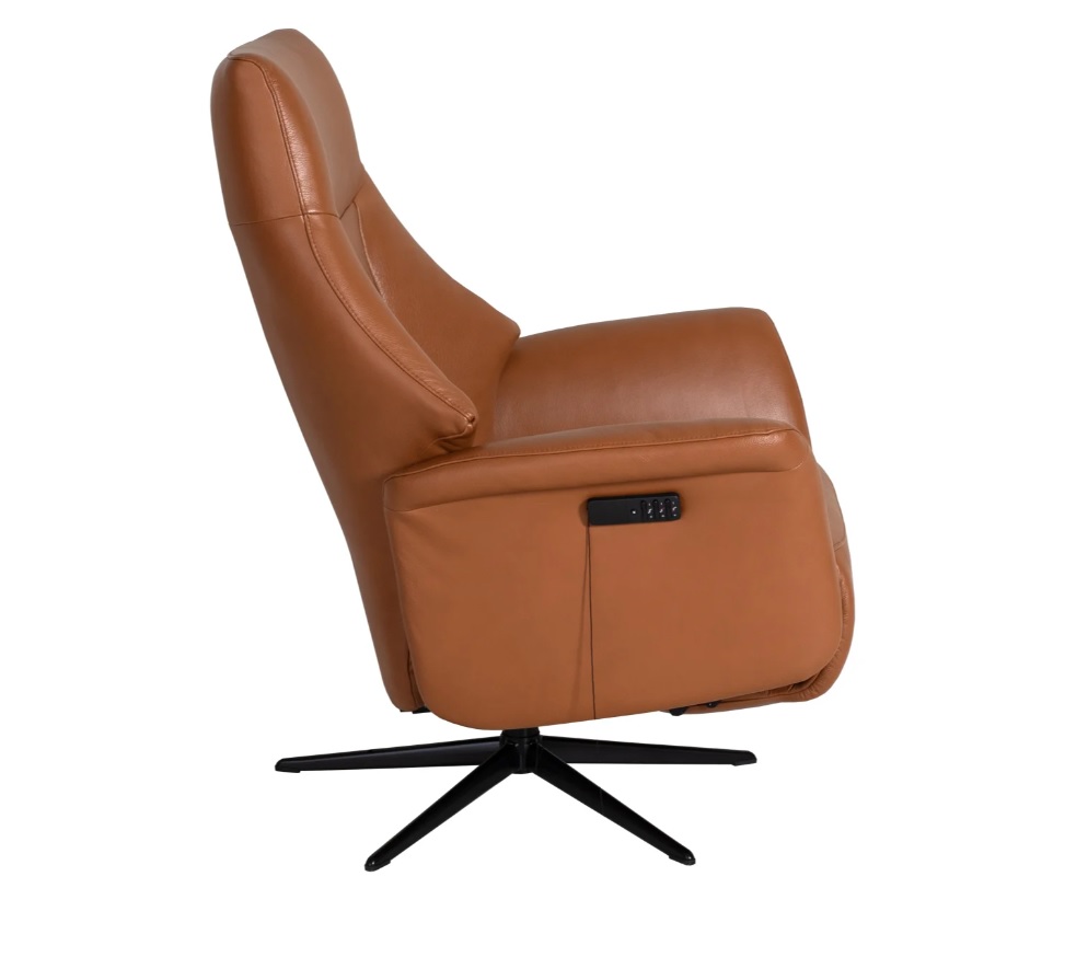 Corsano reclinerfåtölj med batteri i semianilinläder