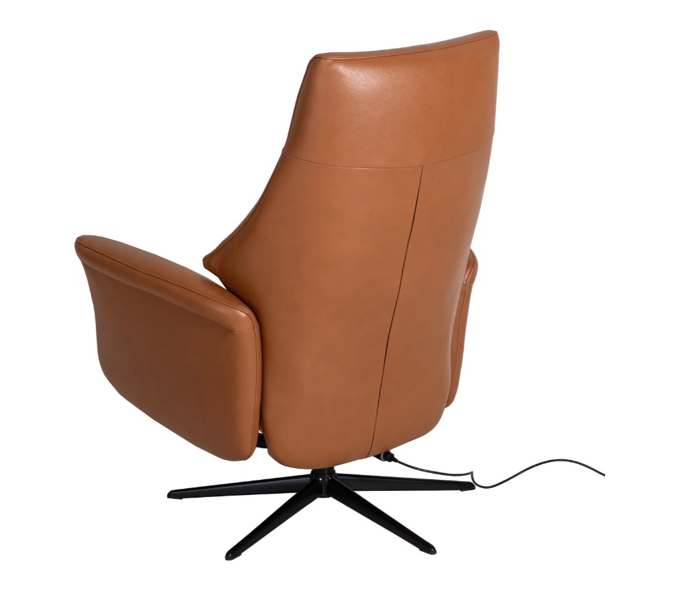 Corsano reclinerfåtölj med batteri i semianilinläder