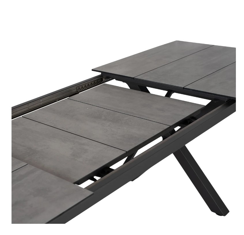 Palma matbord 180-240 cm antracit/betonglook