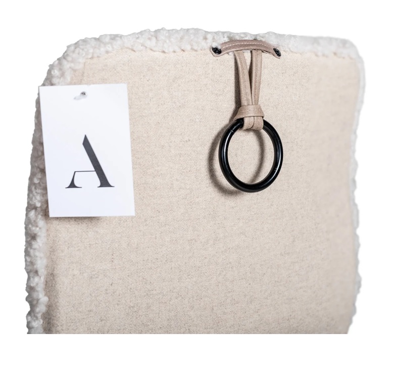 Luna fåtölj & pall fårskinn Moonlight, vitpigmenterad ek