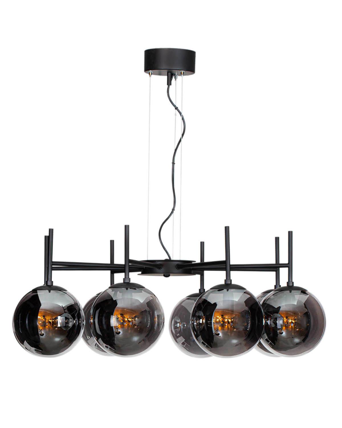 Boyle taklampa 8-låg rökgrå